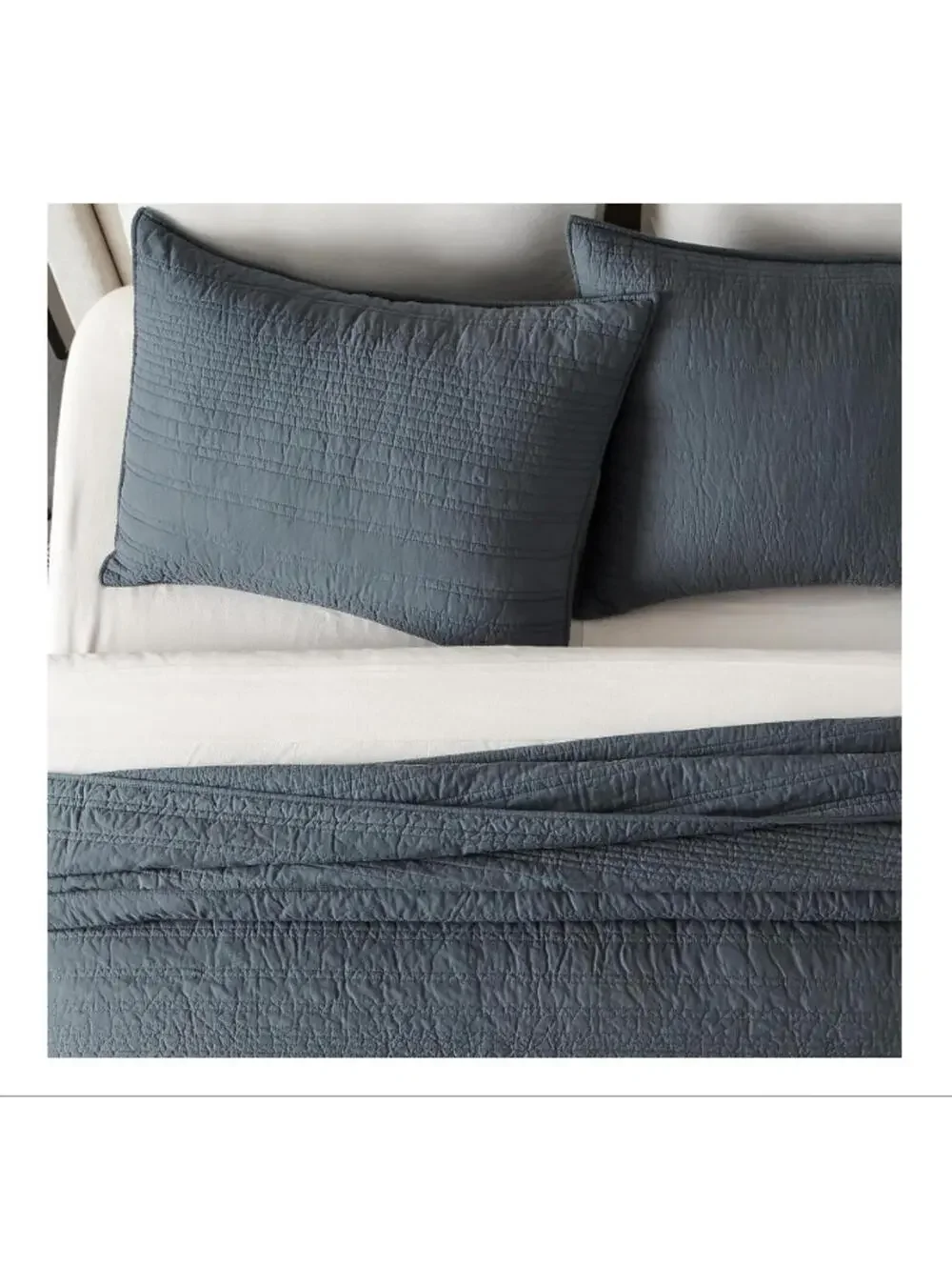Evergrace King Quilt Set 100% Cotton Modern Lines Bedding w/ 2 Shams New